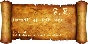 Harsányi Róbert névjegykártya
